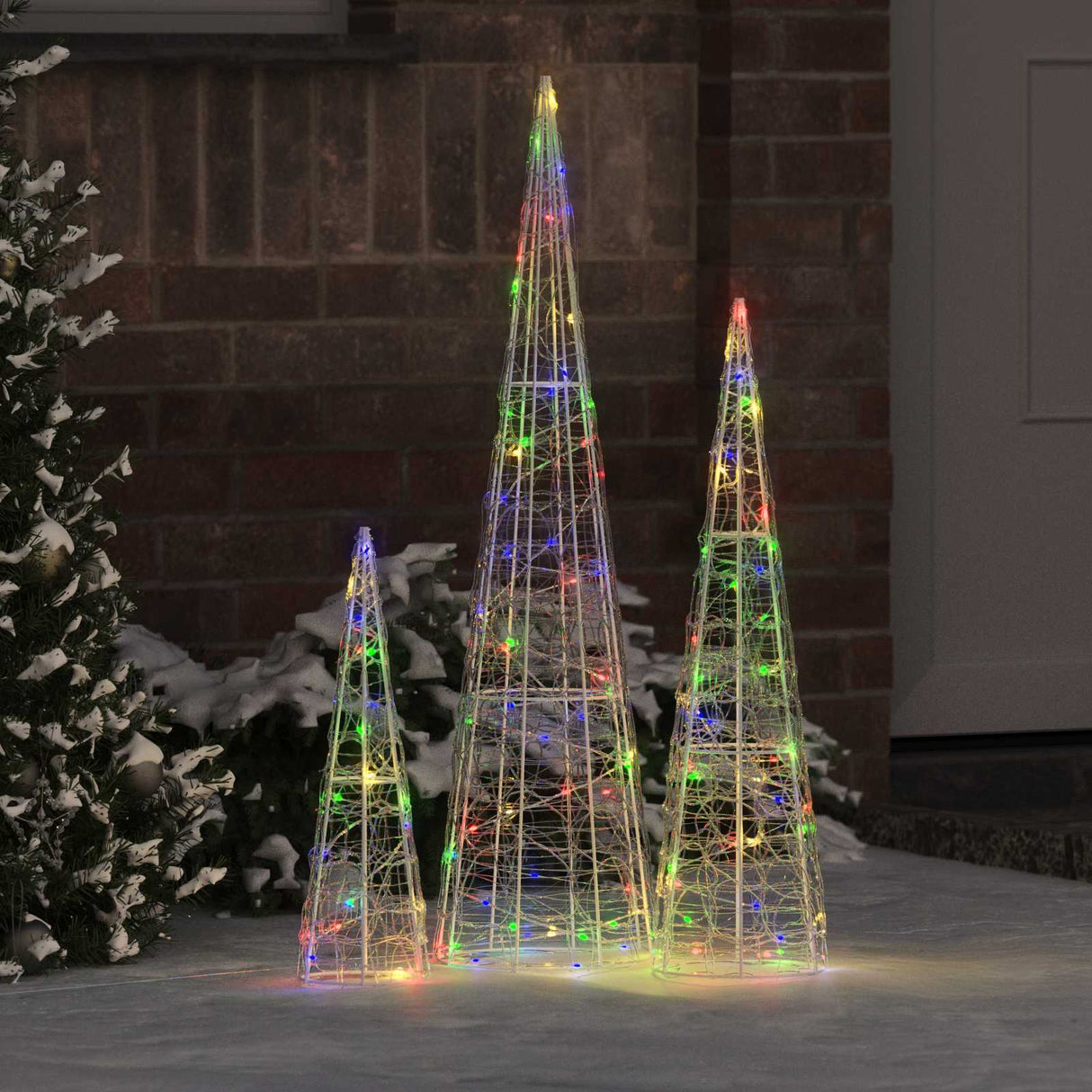vidaXL Kerstboom met 90 LED 3 pcs Warmwit 20 x 20 x 80 cm Acryl