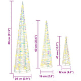vidaXL Kerstboom met 90 LED 3 pcs Warmwit 20 x 20 x 80 cm PET