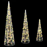 vidaXL Kerstboom met 90 LED 3 pcs Warmwit 20 x 20 x 80 cm PET