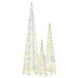 vidaXL Kerstboom met 90 LED 3 pcs Warmwit 20 x 20 x 80 cm PET