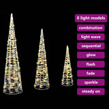 vidaXL Kerstboom met 90 LED 3 pcs Warmwit 20 x 20 x 80 cm PET
