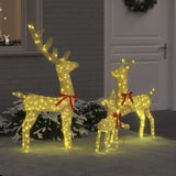 vidaXL Rendierfamilie met 300 LED 3 pcs Koudwit 68 x 26 x 127 cm Stof