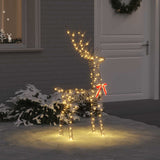 vidaXL 3D rendier met 140 LED Warmwit 70 x 41 x 128 cm Rattan