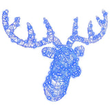 vidaXL Reindeer Decoration with 140 LED Blue 68 x 36.5 x 62.5 cm Acrylic