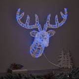 vidaXL Reindeer Decoration with 140 LED Blue 68 x 36.5 x 62.5 cm Acrylic