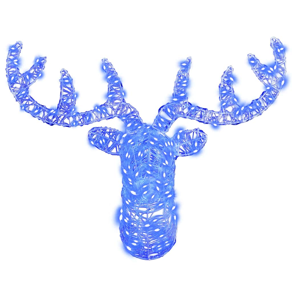 vidaXL Reindeer Decoration with 140 LED Blue 68 x 36.5 x 62.5 cm Acrylic
