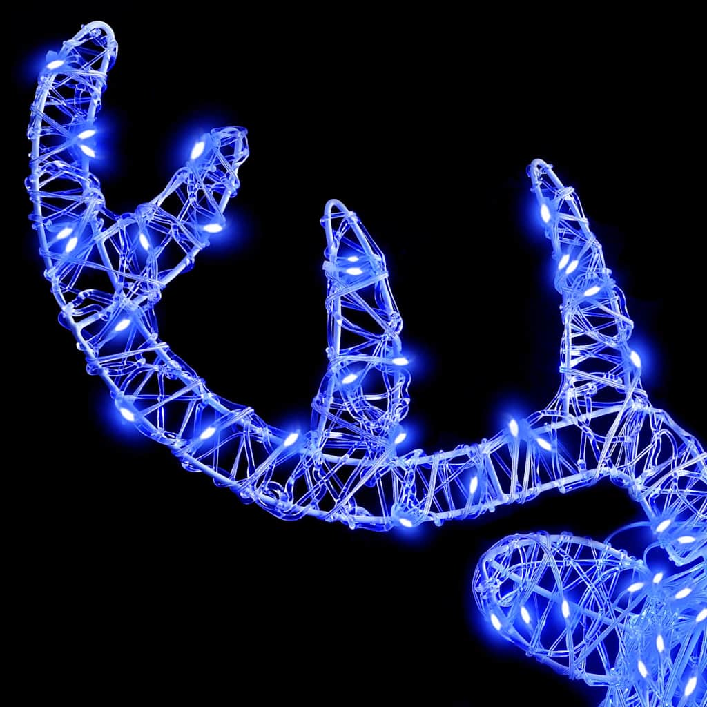 vidaXL Reindeer Decoration with 140 LED Blue 68 x 36.5 x 62.5 cm Acrylic