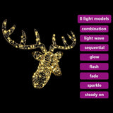 vidaXL Rendier Trek Slede 140 LED's Warmwit 68 x 36.5 x 62.5 cm PET