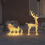 vidaXL Rendier Trek Slede met 200 LED Warmwit 70 x 26 x 129 cm PET