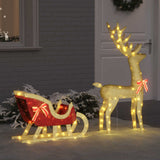 vidaXL Rendier Trek Slede met 200 LED Warmwit 70 x 26 x 129 cm PET