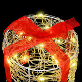 vidaXL Gift Box Decoration 3 pcs Warm White 20 x 20 x 21 cm Acrylic