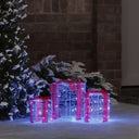 vidaXL Gift Box Decoration 3 pcs Warm White 20 x 20 x 21 cm Acrylic
