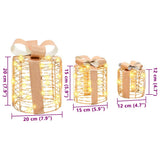 vidaXL Cadeau Box Decoratie 3 pcs Warmwit 20 x 20 x 20 cm PET