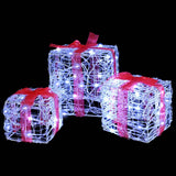 vidaXL met 60 LED 3 pcs Warmwit 20 x 20 x 20 cm Acryl