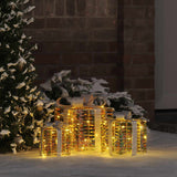 vidaXL Kerstcadeaubox 3 st 150 LED's PET