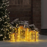 vidaXL Kerstcadeaubox 3 st 150 LED's PET