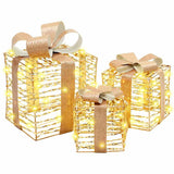vidaXL Kerstcadeaubox 3 st 150 LED's PET