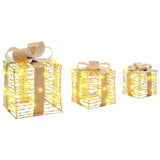 vidaXL Kerstcadeaubox 3 st 150 LED's PET