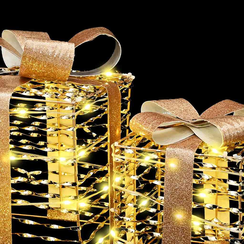 vidaXL Kerstcadeaubox 3 st 150 LED's PET