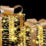 vidaXL Kerstcadeaubox 3 st 150 LED's PET