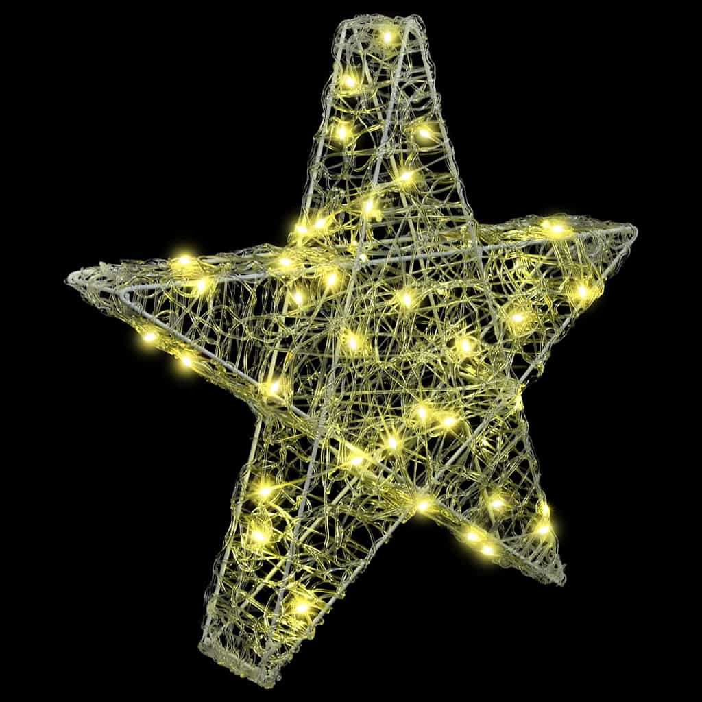vidaXL 3D Ster met 50 LED Warmwit 55 x 53,5 x 10 cm Acryl