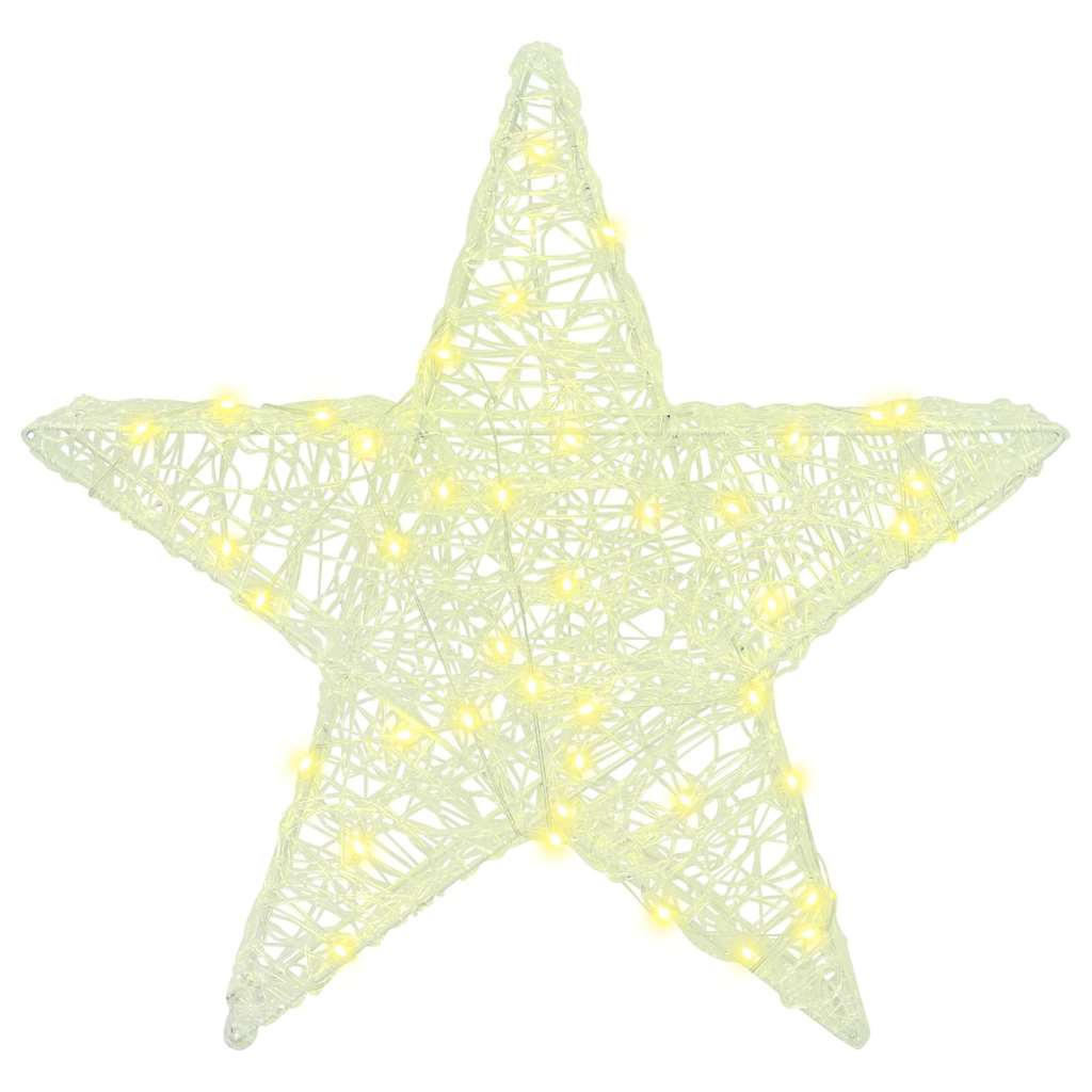 vidaXL 3D Ster met 50 LED Warmwit 55 x 53,5 x 10 cm Acryl