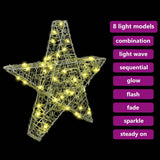 vidaXL 3D Ster met 50 LED Warmwit 55 x 53,5 x 10 cm Acryl