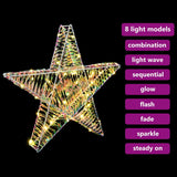 vidaXL 3D Ster met 50 LED Warmwit 55 x 52.5 x 9 cm PET