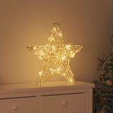vidaXL 3D Ster met 50 LED Warmwit 55 x 52.5 x 9 cm PET