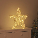 vidaXL 3D Ster met 50 LED Warmwit 55 x 52.5 x 9 cm PET