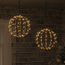 vidaXL Bal met 160 LED Warmwit 50,5 x 50,5 x 52 cm Metaal