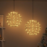 vidaXL Bal met 160 LED Warmwit 50,5 x 50,5 x 52 cm Metaal