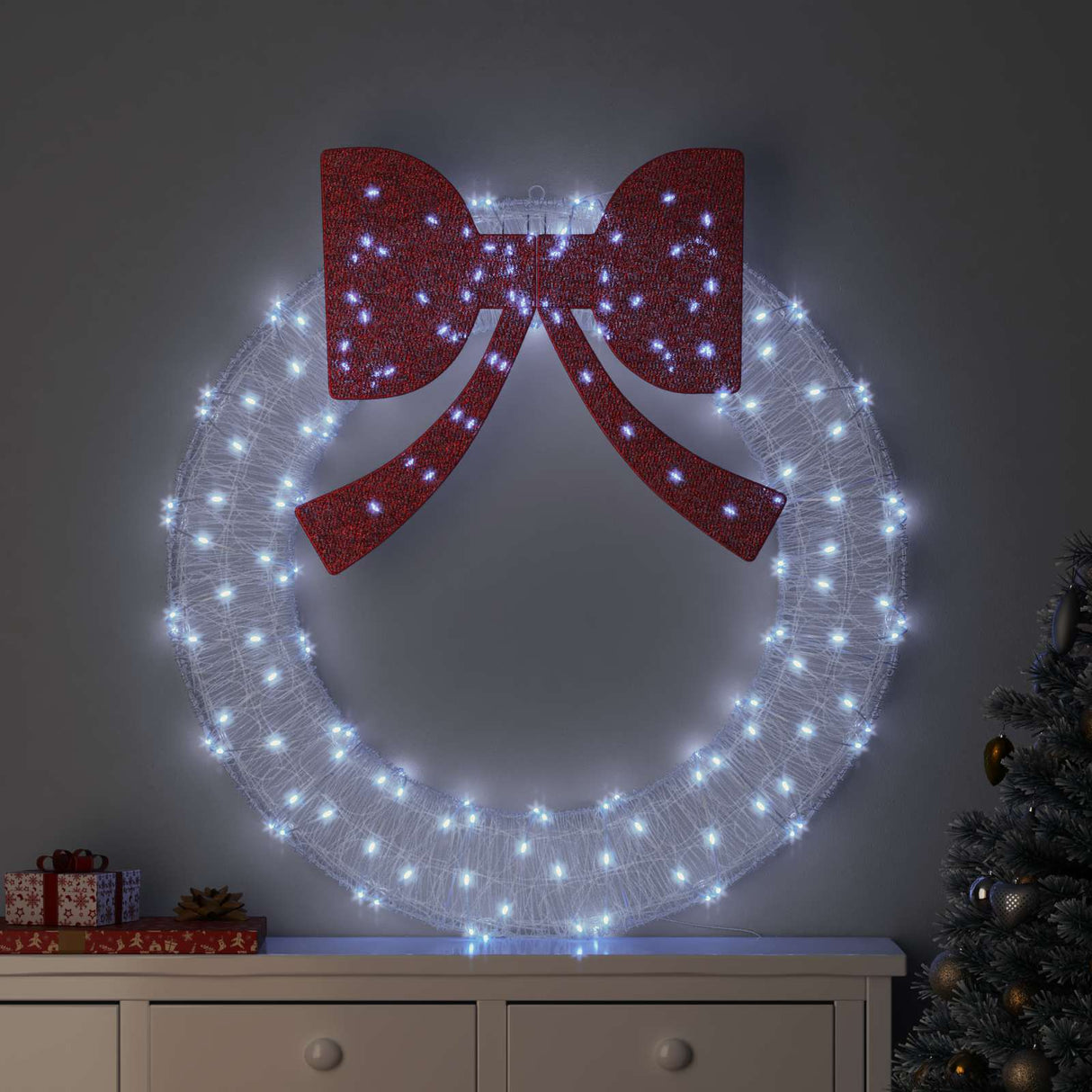 vidaXL Krans met 60 LED Warmwit 76 x 76 x 8,5 cm Acryl