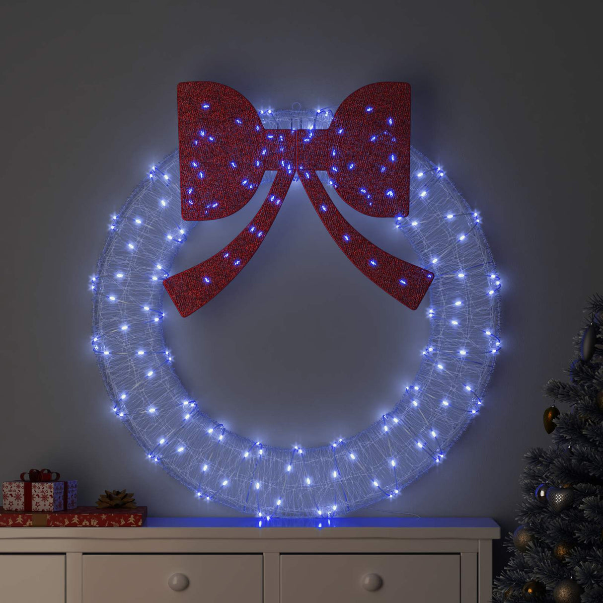 vidaXL Krans met 60 LED Warmwit 76 x 76 x 8,5 cm Acryl