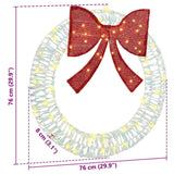 vidaXL Krans met 60 LED Warmwit 76 x 76 x 8 cm PET