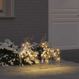 vidaXL LED Reindeer 4 pcs Gold Fabric