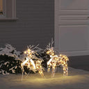 vidaXL LED Reindeer 4 pcs Gold Fabric