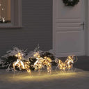 vidaXL LED Reindeer 5 pcs Gold Fabric