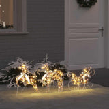 vidaXL LED Reindeer 5 pcs Gold Fabric