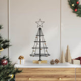vidaXL Kerst Cone Boom met standaard Zwart 60 cm Staal
