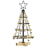 vidaXL Kerst Cone Boom met standaard Zwart 60 cm Staal