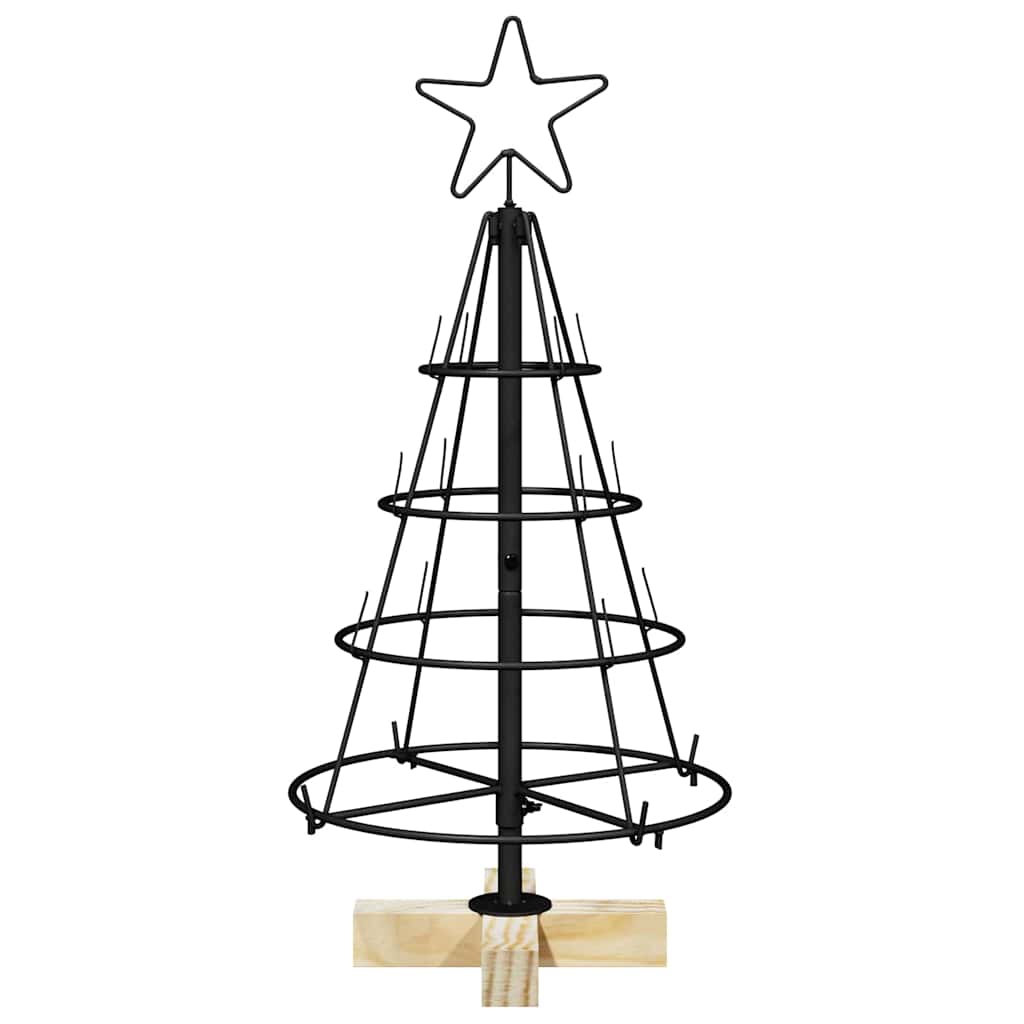 vidaXL Kerst Cone Boom met standaard Zwart 60 cm Staal