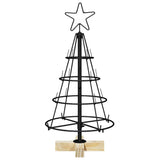vidaXL Kerst Cone Boom met standaard Zwart 60 cm Staal