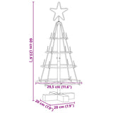 vidaXL Kerst Cone Boom met standaard Zwart 60 cm Staal