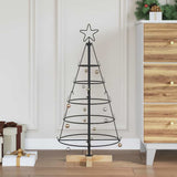 vidaXL Kerst Cone Boom met standaard Zwart 60 cm Staal
