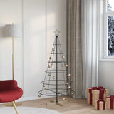 vidaXL Kerst Cone Boom met standaard Zwart 60 cm Staal