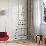 vidaXL Kerst Cone Boom met standaard Zwart 60 cm Staal