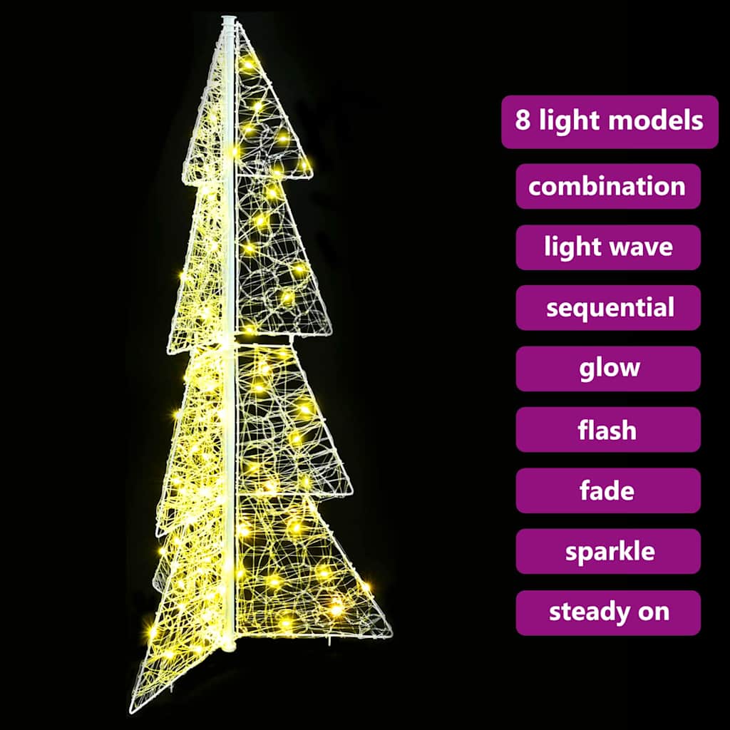 vidaXL Kerstboom met 100 LED Warmwit 120 cm Acryl