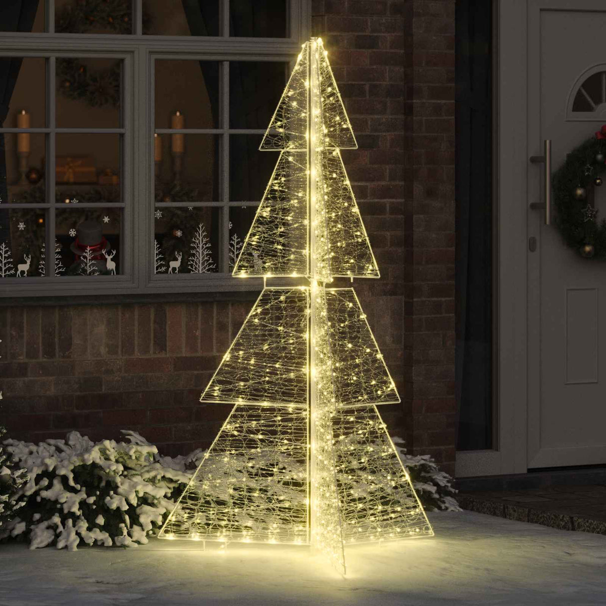 vidaXL Kerstboom met 100 LED Warmwit 120 cm Acryl