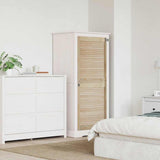 vidaXL Kastdeur met lamellen 39,5x39,4 cm massief grenenhout